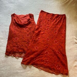 Silk Floral Two Piece Set